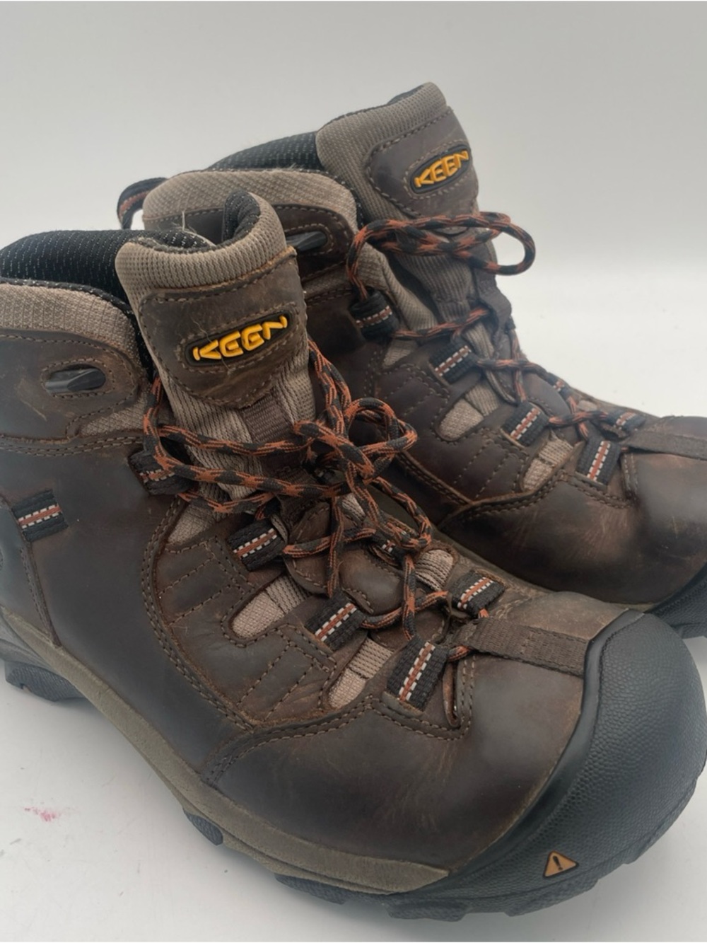KEEN Brown /Tan Men's Waterproof Work Hiking Boots EH Safety size 9